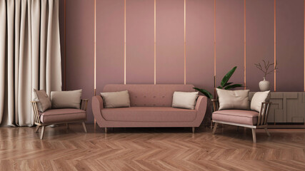 Room interior with Wall Background. 3D rendering ,3D illustration