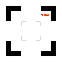 Viewfinder frame digital display camera vector frame with photo frames in rec recording mode