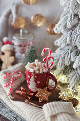 Christmas and newyear cozy decoration.
