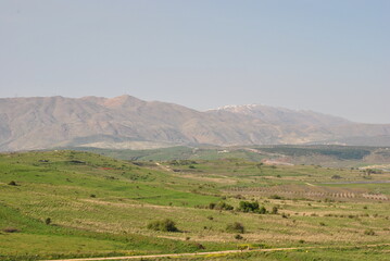 Naklejka premium Golan Heights and Mount Hermon , Landscape view of the Golan Heights