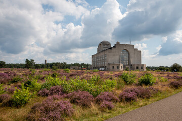 The 'Kootwijker sand' nature reserve with beautiful heather fields and the old radio station 'radio...