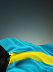 Abstract The Bahamas Flag 3D Render (3D Artwork)