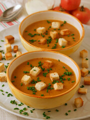 Tomato and onion soup.