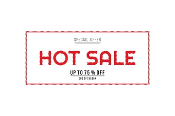 Obraz premium Special Offer Sale banner template design, Special Hot sale up to 75%. Super Sale, Mega Sale, Hot Deal, Big Sale, end of season special offer banner. Limited Time Offer Simple Vector Illustration