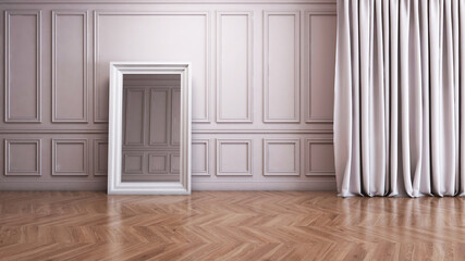 Empty room with Wall Background. 3D illustration, 3D rendering	
