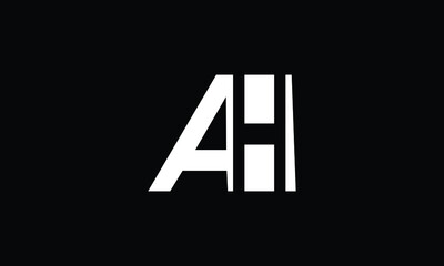 Alphabet letter icon logo AH.