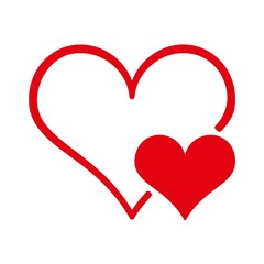 Vintage vector heart icons on a white background. love symbol isolated object valentine