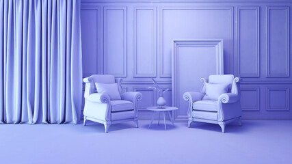 Room interior with Wall Background. 3D rendering ,3D illustration	