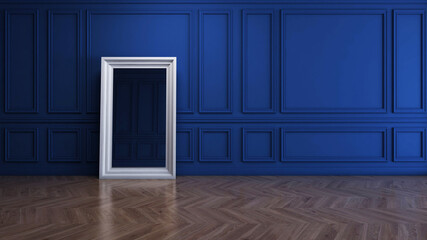 Empty room with Wall Background. 3D illustration, 3D rendering	