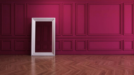 Empty room with Wall Background. 3D illustration, 3D rendering	