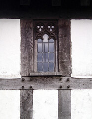 Ancient window in a half timbered church