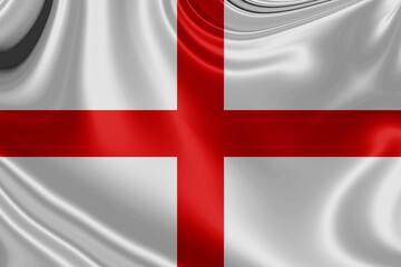 English fabric flag waving . 3D illustration