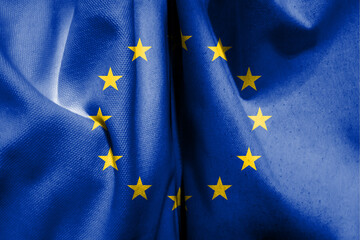 Closeup of grunge EU flag