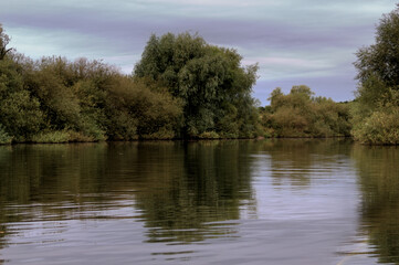 Fototapeta na wymiar Shot of River Ouse near York, North Yorkshire: snapped from kayak