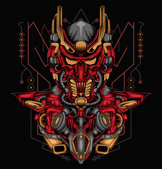 Robot warrior vector illustration