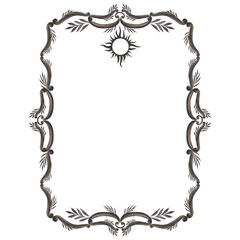 Watercolor frame with sun