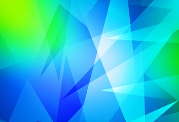 Light Blue, Green vector backdrop with lines, triangles.