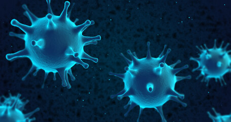Coronavirus, virus infection cencept of 3D rendering