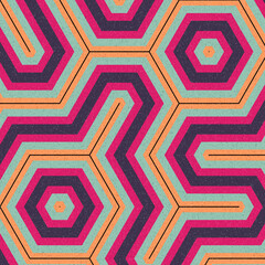 Colour Hexagon Tile Connection art background design illustration