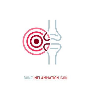 Inflammation, pain, angriness sign. Editable vector illustration in modern outline style