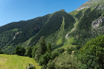 Landscape between Bellwald and Aspi-Titter suspension bridge