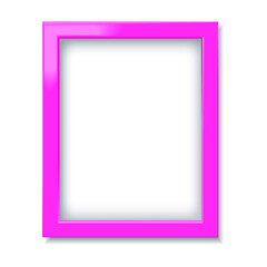 Pink photo frame isolated on a white background