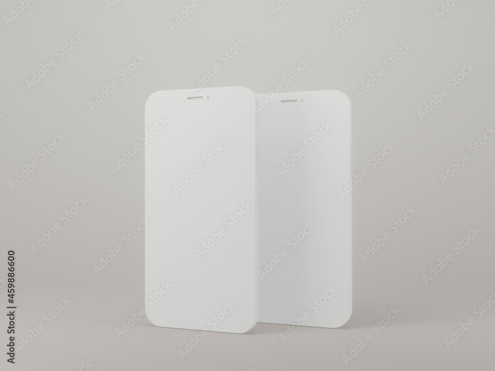 Aufkleber smartphone with blank screen mockup. realistic mockup template for presentation. 3d rendering.