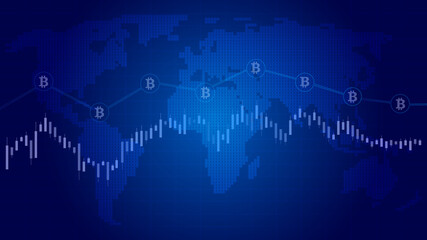 Stock Market Candlestick Financial Analysis Abstract, bitcoin chart, constant, stationary, fixed, stable, steady, static graph stock illustration
