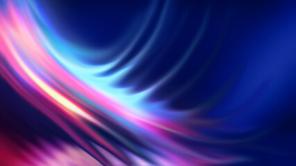 Dark abstract futuristic background. Ultraviolet neon glow, blurred geometric lines. Digital blank template