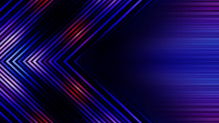 Dark abstract futuristic background. Ultraviolet neon glow, blurred geometric lines. Digital blank template