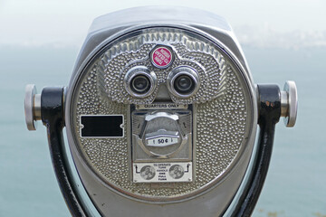 Coin operated binoculars or telescope popular in United States on tourist places