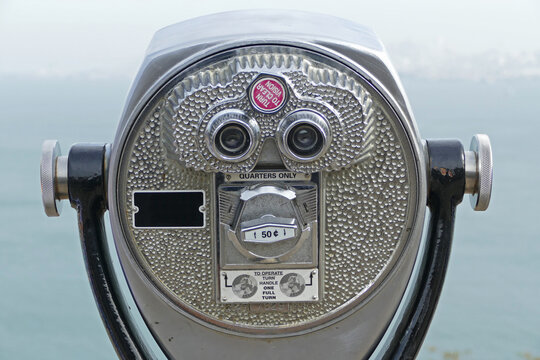 Coin operated binoculars or telescope popular in United States on tourist places