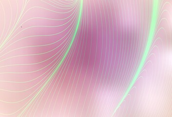 Light Pink vector pattern with curved lines.