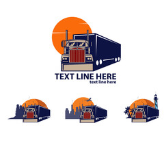 truck express logo set