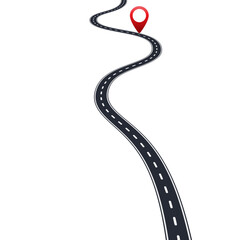 Illustration of road with red pin