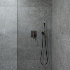 Elegant shower in granite tiles