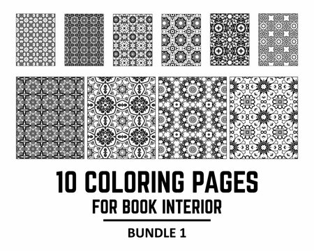 10 Coloring Pages for Book Interior Bundle 1