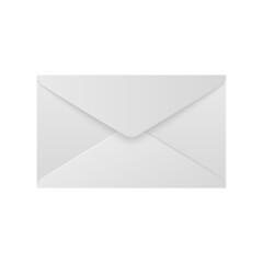Realistic white envelope. Folded envelope mockup isolated on white background. Vector letter illustration