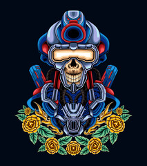 Massive Soldier Robot Cyborg Soldier Illustration © DawnWarrios