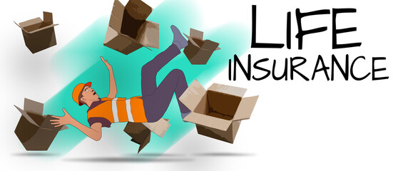 Injury at Work Insurance Colourful Illustration