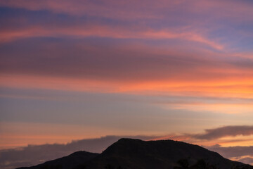 sunset over the mountains
