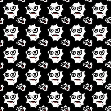 seamless pattern of cute ghost cartoon