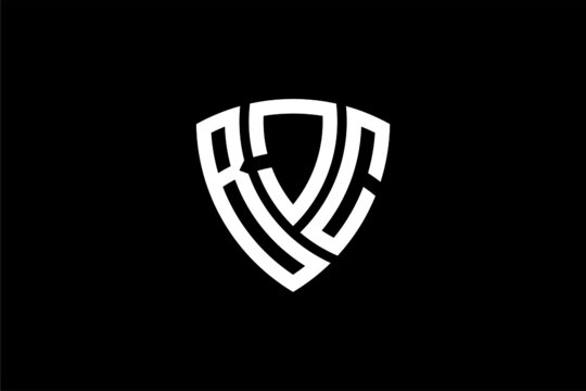 BJC creative letter shield logo design vector icon illustration