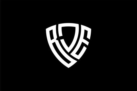 BJE creative letter shield logo design vector icon illustration
