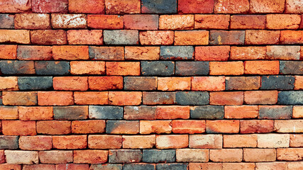 Red traditional brick wall 
