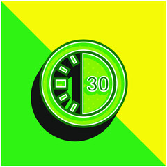 30 Seconds On A Timer Green and yellow modern 3d vector icon logo