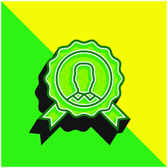 Award Green and yellow modern 3d vector icon logo