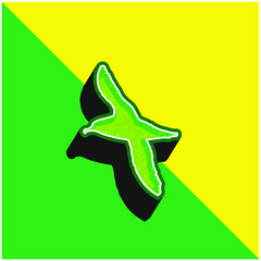 Albatross Bird Shape Green and yellow modern 3d vector icon logo