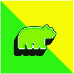 Bear Green and yellow modern 3d vector icon logo