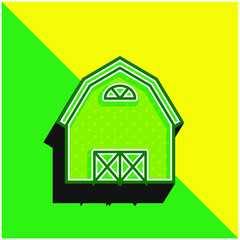 Barn Green and yellow modern 3d vector icon logo
